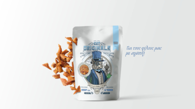 White sachet mockup against white background