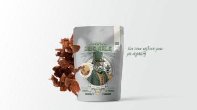 White sachet mockup against white background